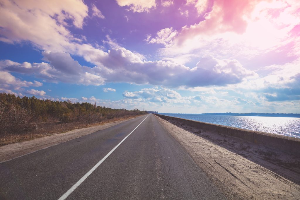 long distance moving down highway