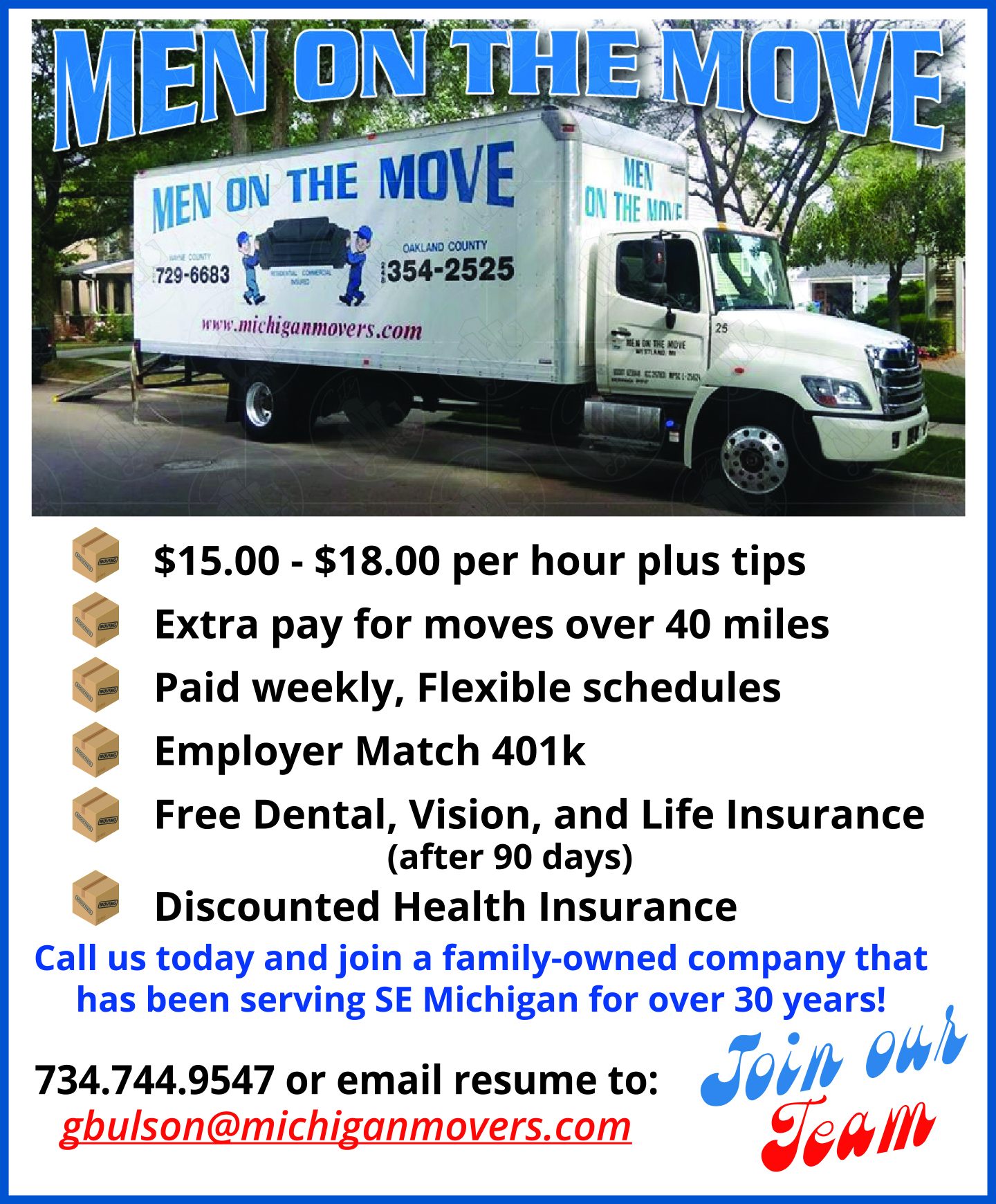Michigan Movers, local moving company Quotes - Men on the Move